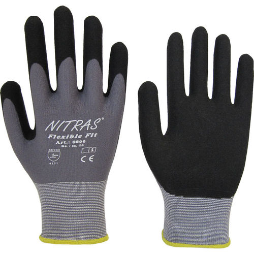 Nitras Strick-Handschuhe "Flexible Fit ", grau, Gr. 7-11, 12-er-Pack