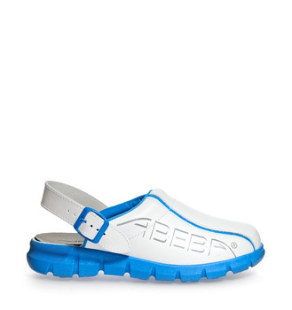 B-Schuh Dynamic 7312 Clog weiß/blau mit Aufdruck - 35 - 48