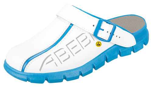 ESD-B-Schuh Dynamic 37312 Clog weiß/ blau mit Aufdruck - 35 - 48
